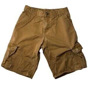 Wrangler Boys Size 14 Regular Brown Cotton‎ Twill Cargo Shorts School